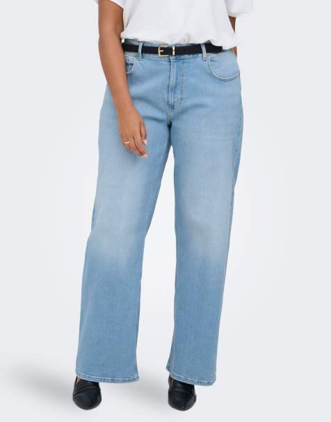 ONLY Curve - Jeans met wijde pasvorm in lichtblauw denim - view 1