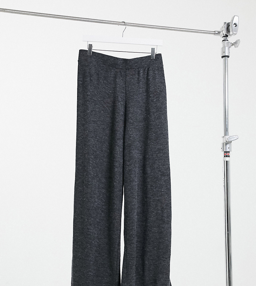 Only Curve jersey wide leg trousers in grey