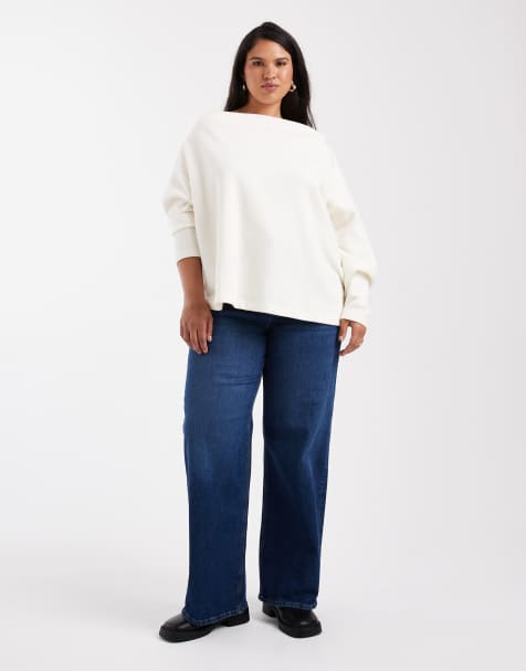 ONLY Curve - Juicy - Jeans a fondo ampio blu scuro - view 1