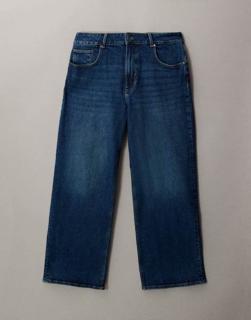 ONLY Curve Juicy wide leg jeans in dark blue ASOS
