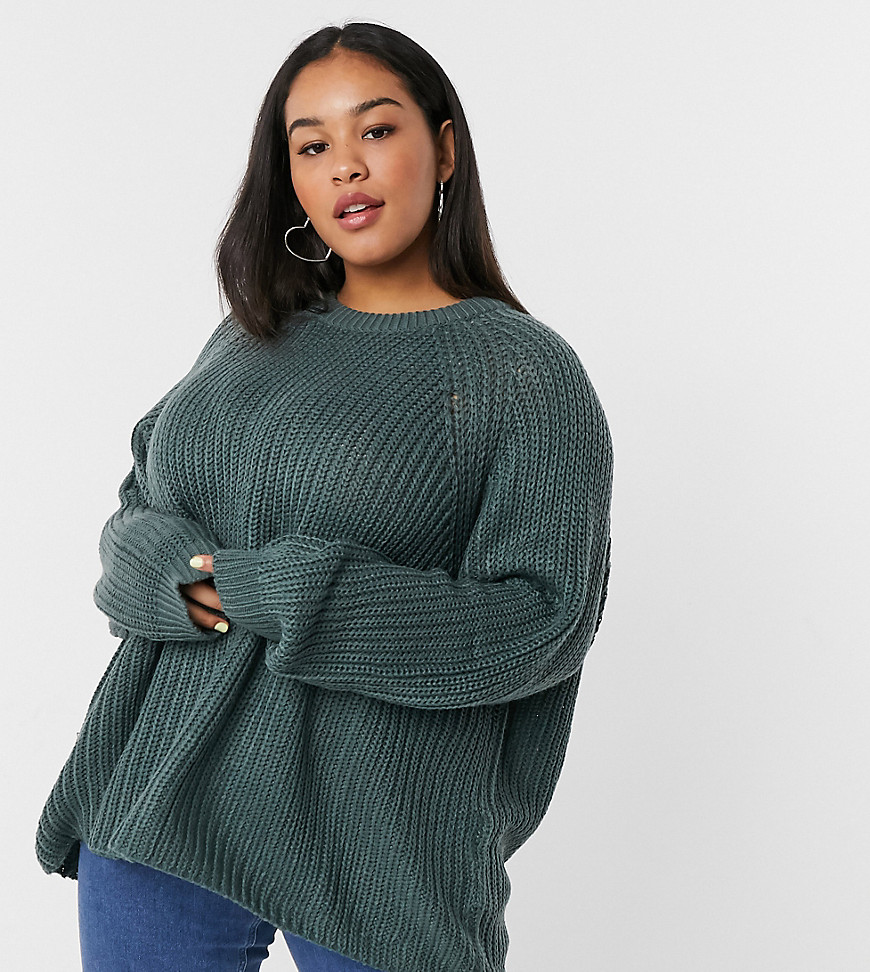 Only Curve jumper in green-Navy