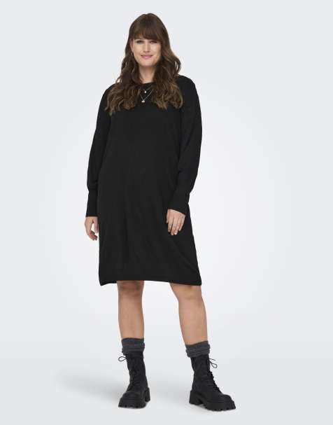 ONLY Curve Knitted dress in black - view 1
