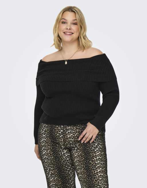ONLY Curve Knitted pullover in black