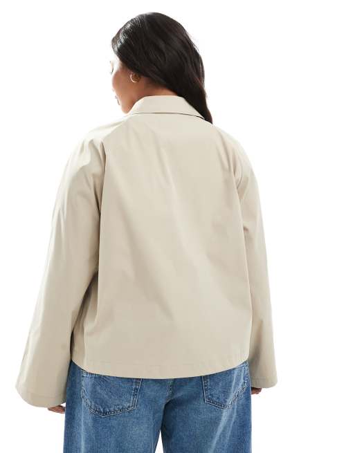 Only Curve - Korte trenchcoat in beige, 4 van 4