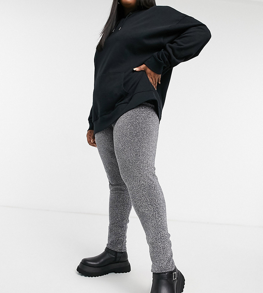 Only Curve legging trousers in sparkle grey-Black