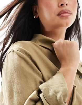 Only Curve Linen Mix Shirt