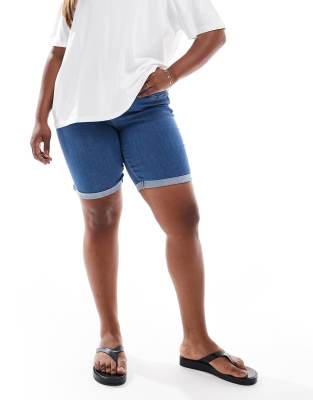 Only Curve Long Denim Shorts