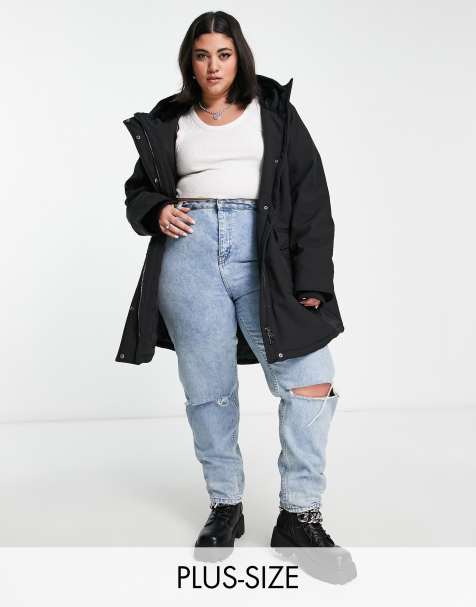 ONLY Curve longline parka coat in black  - view 1