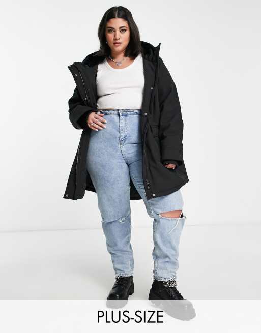 Plus size cheap longline parka