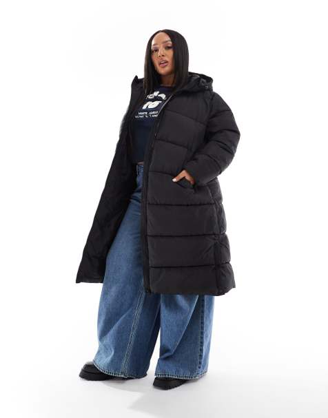 ONLY Curve longline puffer jacket in black  - view 1