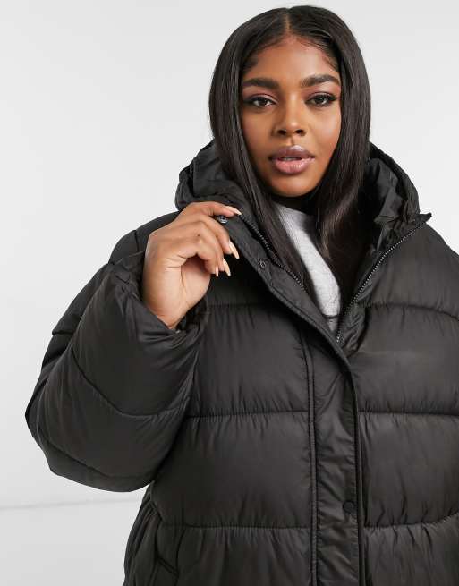 Longline puffer hot sale jacket womens