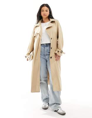 ONLY Curve - Longline-Trenchcoat in Beige-Neutral