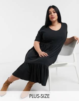 black t shirt dress maxi