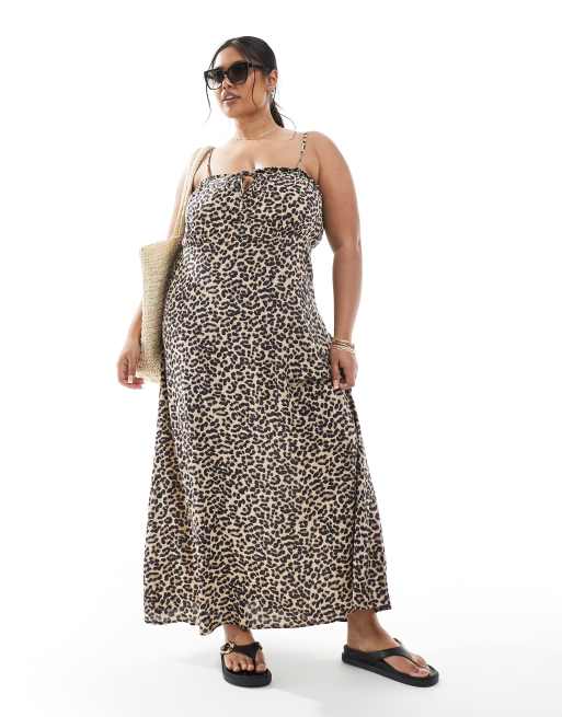 Only Curve - Midi jurk in dierenprint