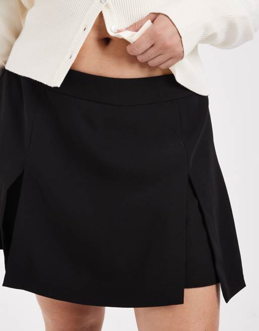 ONLY Curve - minifalda pantalón plisada negra, 4 de 5