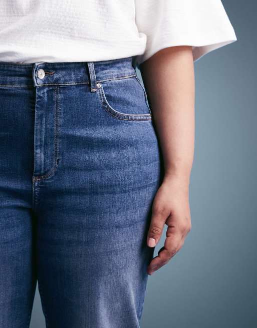 ONLY Curve – Mörkblå jeans med raka ben, 4 av 5