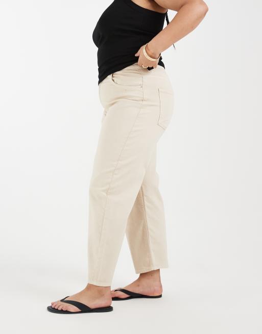 ONLY Curve – Naturvit jeans med barrelben, 3 av 5