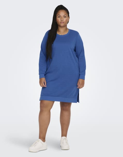 Only Curve – Niebieska sukienka dresowa - view 1