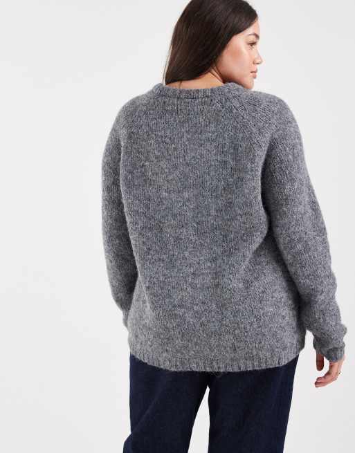 ONLY Curve o-neck pocket detail cardigan in grey, 4 of 4