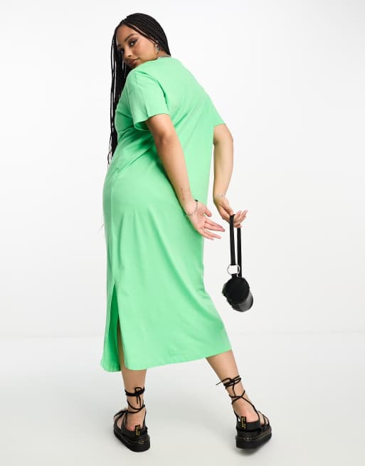 Lime green t cheap shirt dress plus size