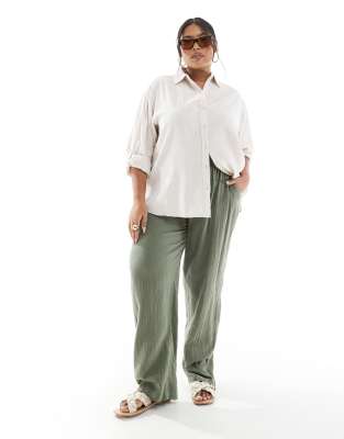Only Curve Oversized Shirt In White