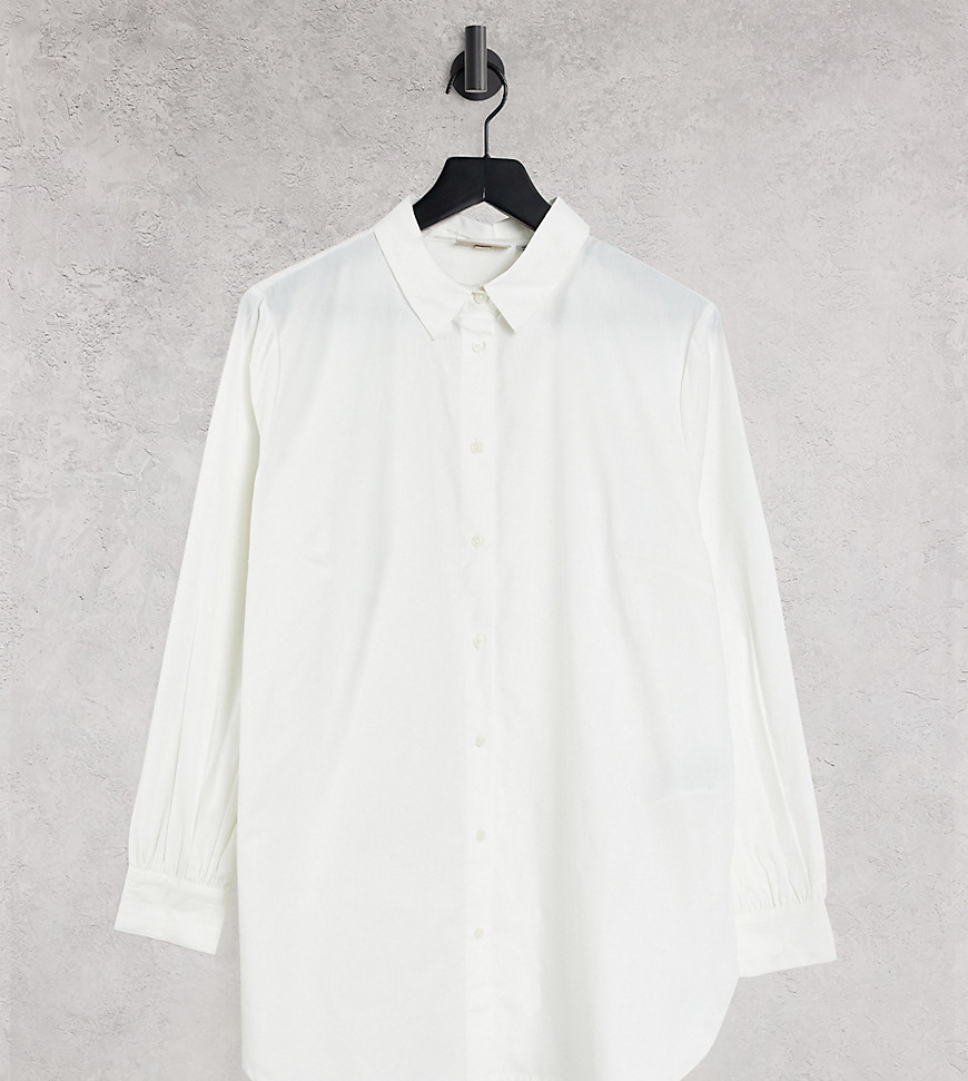 Only Curve oversized shirt in white