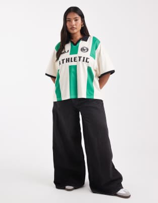 Only Curve Oversized Soccer Tee In Multi