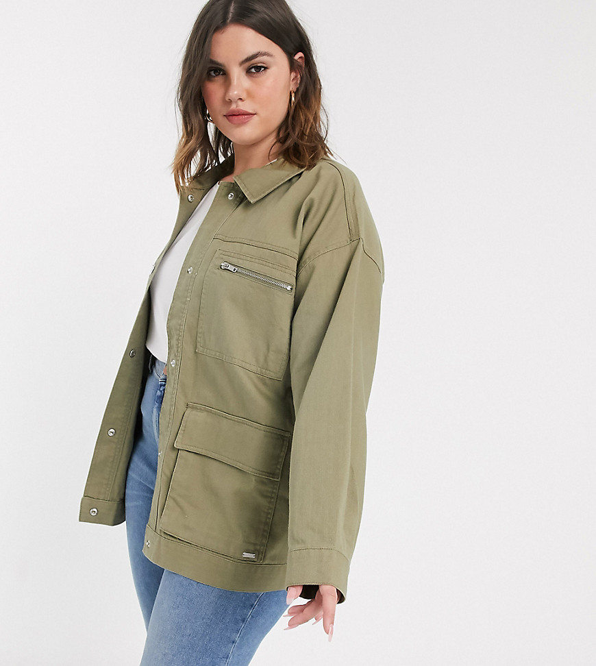 Only - Curve - Oversized utility jack in groen