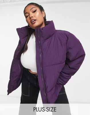 Only Curve padded jacket in purple - ASOS Price Checker