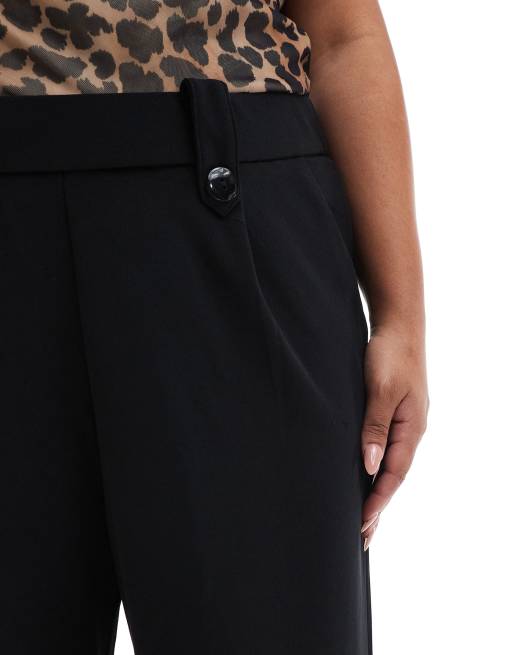 Only Curve - Pantalon ample d'ensemble à double boutonnage - Noir , 5 de 5