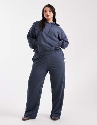 ONLY Curve - Pantalon de jogging d'ensemble - Bleu ombré