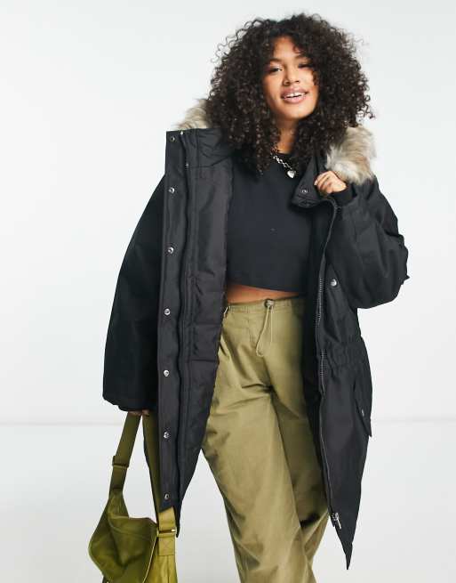 Faux Fur Lined Parka Coat