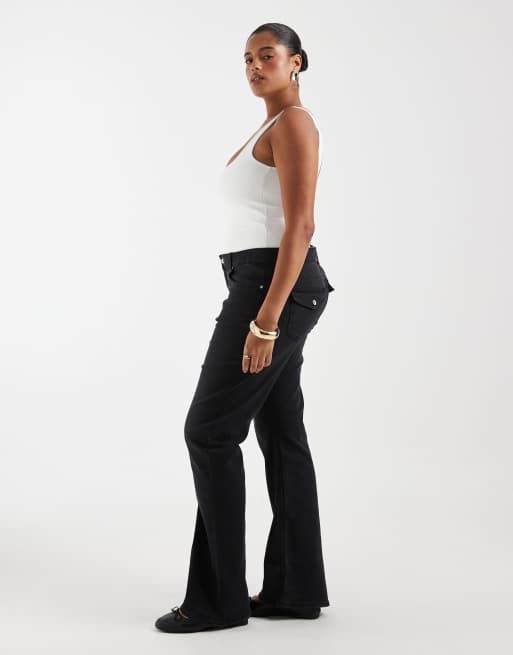 ONLY Curve Phoebe flared jeans in washed black, 2 of 5