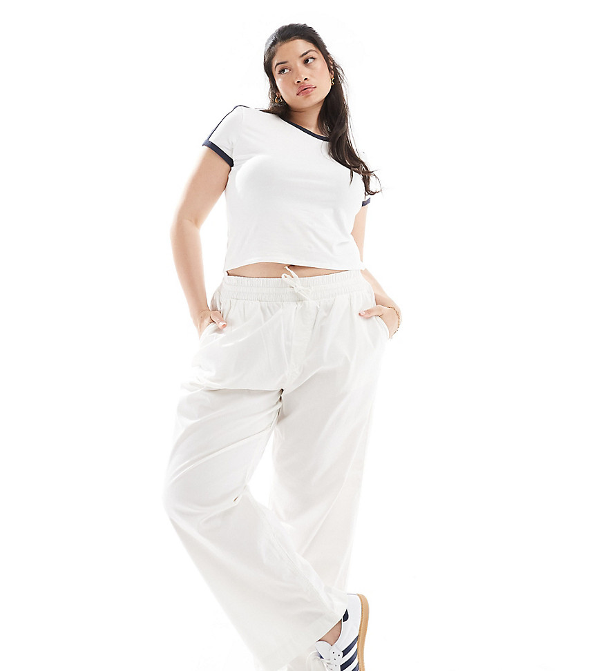 Only Curve Pull On Pants In White