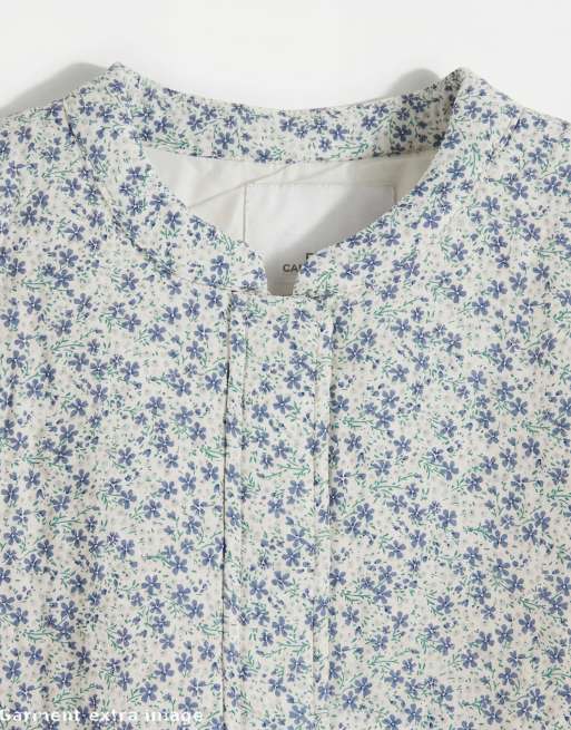 ONLY Curve quilted jacket in blue ditsy print, 7 of 7