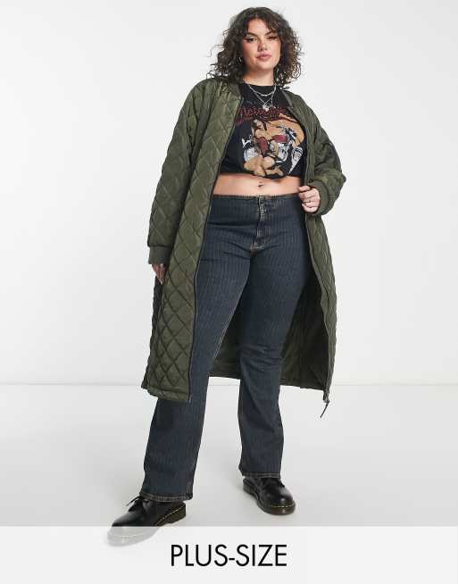 Plus size khaki coat online