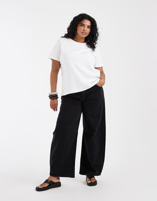 ONLY Curve - Recht T-shirt in wit, 2 van 4