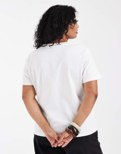 ONLY Curve - Recht T-shirt in wit, 4 van 4