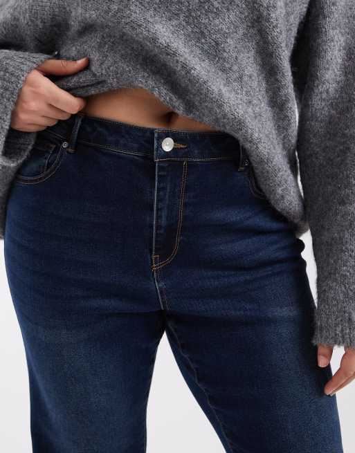 ONLY Curve Reese jeansy dzwony ze średnim stanem w ciemnoniebieskim denimie, 4 z 5