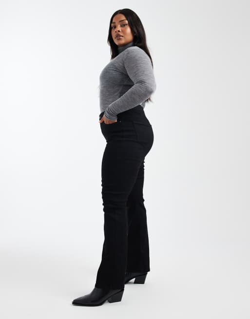 Only Curve – Sally – Czarne jeansy dzwony z podwyższonym stanem, 2 z 5