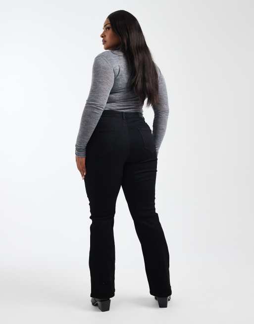 Only Curve – Sally – Czarne jeansy dzwony z podwyższonym stanem, 3 z 5