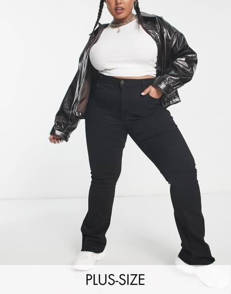 ONLY Curve - Sally - Flared jeans met hoge taille in zwart - view 1