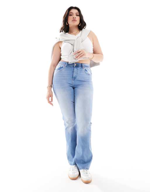 ONLY Curve - Sally - Jeans a zampa a vita alta azzurro candeggiato, 2 di 5