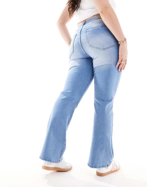 ONLY Curve - Sally - Jeans a zampa a vita alta azzurro candeggiato, 4 di 5