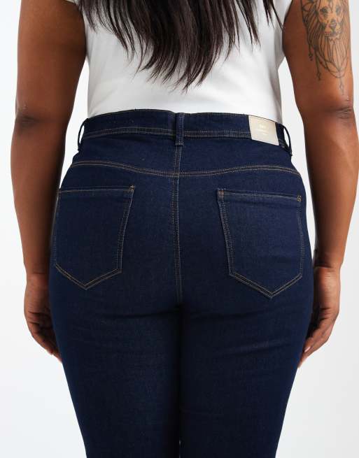 ONLY Curve - Sally - Pantaloni a zampa a vita alta blu scuro, 5 di 5