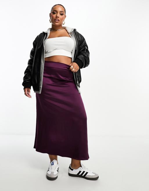 Plus size outlet slip midi skirt