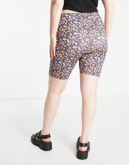 Only Curve - Set van 2 leggingshorts in luipaardprint en bloemenprint, 2 van 4