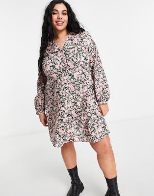 Only Curve shirt dress with collar 