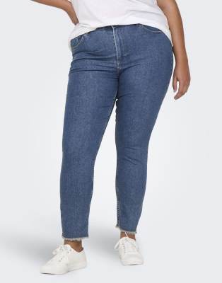 ONLY Curve - Skinny Fit Denim-Jeans in Mittelblau