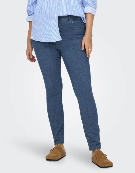 ONLY Curve – Skinny Fit Denim-Jeans in Mittelblau - view 1